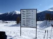 Signalisation dans le domaine skiable de Zuoz