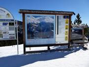 Plan des pistes avec informations d'exploitation actuelles à la station supérieure de Piffing