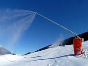 Des canons à neige enneigent les pistes