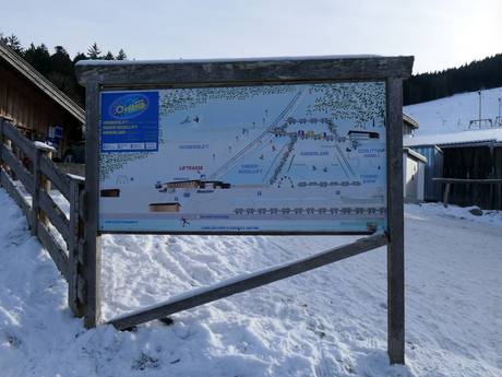 Plateau bavarois: indications de directions sur les domaines skiables – Indications de directions Oedberg – Gmund-Ostin