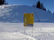 Signalisation des pistes dans le domaine skiable Civetta