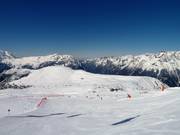 La piste rouge Chamois vers Alpe d'Huez