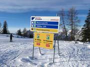 Signalisation des pistes sur le domaine skiable d'Hinterstoder