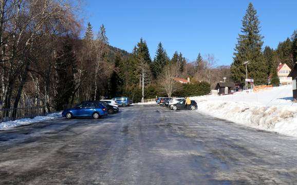 Železná Ruda: Accès aux domaines skiables et parkings – Accès, parking Špičák