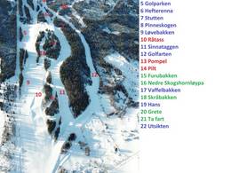 Plan des pistes Gol Skisenter – Skagahøgdi