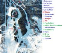 Plan des pistes Gol Skisenter – Skagahøgdi