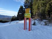 Signalisation des pistes dans le domaine skiable de Lavarone