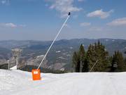 Enneigement de la piste principale dans le domaine skiable de Mechi Chal