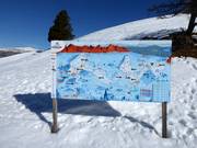 Plan des pistes dans le domaine skiable de Carezza