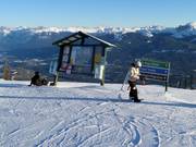 Panneau d'information avec plan des pistes à Eagle Ridge