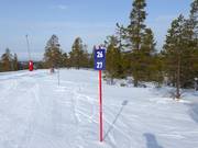 Balisage des pistes dans le domaine skiable Idre Himmelfjäll