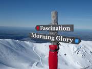 Signalisation des pistes dans le domaine skiable de Mt. Hutt