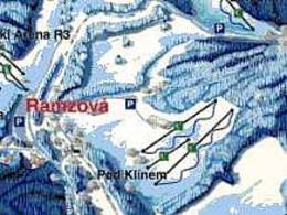 Plan des pistes Chata pod Klínem – Ramzová