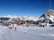 Piste d'entraînement avec téléski à assiettes et tapis roulant sur l'Alpe Tognola