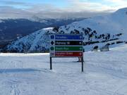 Signalisation des pistes dans le domaine skiable Marmot Basin