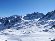 Vue depuis le Daunjoch sur le glacier de Stubai