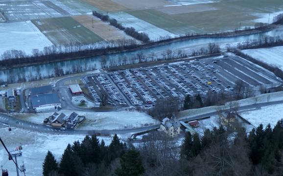 Millstätter See: Accès aux domaines skiables et parkings – Accès, parking Goldeck – Spittal an der Drau