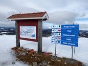 Plan des pistes et signalisation au sommet