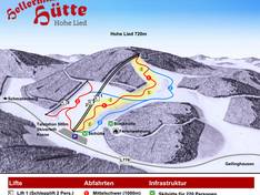 Plan des pistes Hohe Lied – Gellinghausen (Schmallenberg)