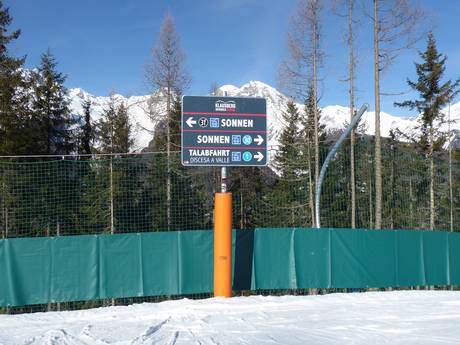Vallées de Tures et d'Aurina (Tauferer Ahrntal): indications de directions sur les domaines skiables – Indications de directions Klausberg – Skiworld Ahrntal