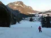 Vue sur la piste au téléski