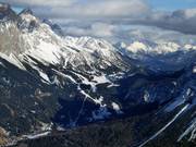 Vue depuis le Grubigstein sur l’Ehrwalder Alm