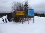 Signalisation des pistes au Mont-Sainte-Anne