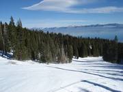 Piste avec vue sur le lac au Homewood Mountain Resort