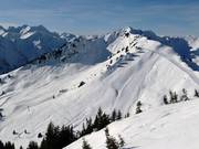 Vue sur le domaine skiable Walmendingerhorn