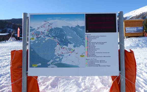 Viège: indications de directions sur les domaines skiables – Indications de directions Bürchen/Törbel – Moosalp