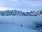Ambiance du soir à la station supérieure Karjoch