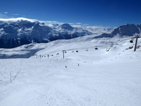 Alpes du Bernina: Taille des domaines skiables – Taille St. Moritz – Corviglia