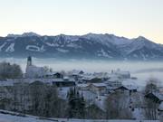 Vue sur Ofterschwang depuis la station de la vallée