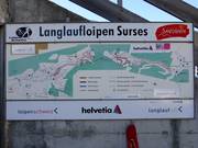 Plan des pistes de ski de fond Savognin