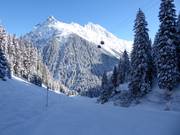 Descente facile vers la vallée Schwefeltobel
