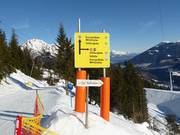 Signalisation des pistes dans le domaine skiable Schlick 2000