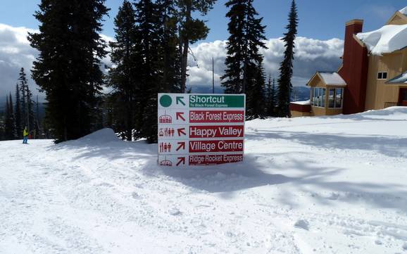 Kootenay Boundary: indications de directions sur les domaines skiables – Indications de directions Big White