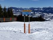 Signalisation des pistes dans le domaine skiable de Bolsterlang