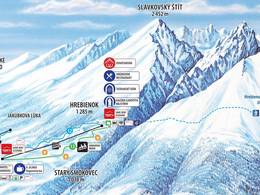 Plan des pistes Starý Smokovec – Hrebienok