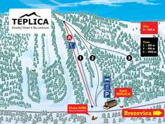 Plan des pistes Teplica – Brezovica