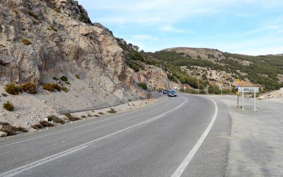 Espagne du Sud: Accès aux domaines skiables et parkings – Accès, parking Sierra Nevada – Pradollano