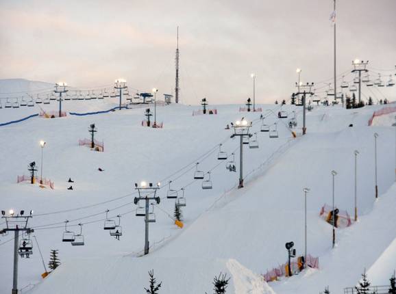 Vue sur les pistes du Canada Olympic Park