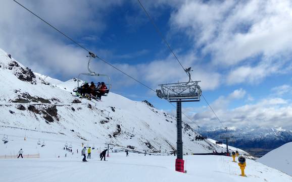 La plus haute gare aval dans la région d'Otago – domaine skiable The Remarkables