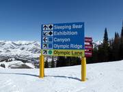 Signalisation des pistes dans le domaine skiable Bald Mountain à Sun Valley
