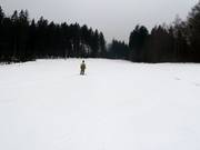 Descente au téléski de la pente de l'hôtel