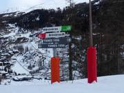 Signalisation dans le domaine skiable