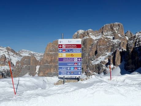 Cortina d’Ampezzo: indications de directions sur les domaines skiables – Indications de directions Cortina d'Ampezzo