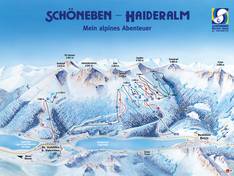 Plan des pistes Belpiano (Schöneben)/Malga San Valentino (Haideralm)