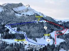 Plan des pistes Schratten Flühli