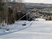 Canons à neige le long de la piste